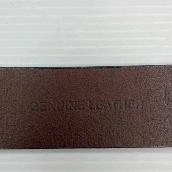 Boconi Nashville Brown Leather Belt Handcrafted Silver Tone Buckle Size 34 - Picture 5 of 10